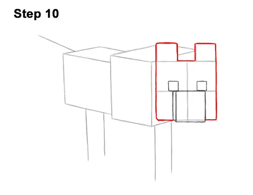 How to Draw Minecraft Dog Wolf Pet 10