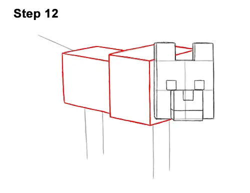How to Draw Minecraft Dog Wolf Pet 12