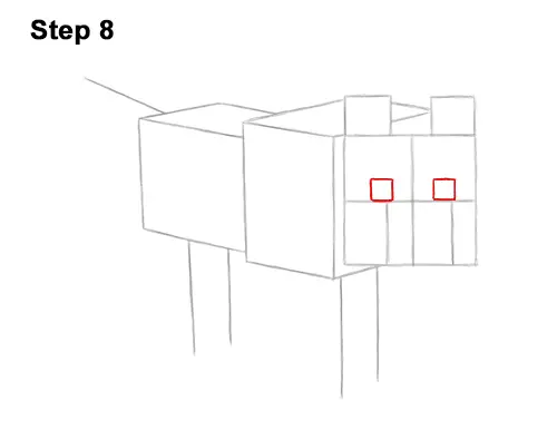 How to Draw Minecraft Dog Wolf Pet 8