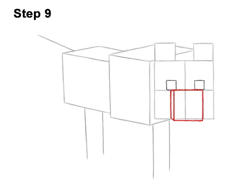 How to Draw Minecraft Dog Wolf Pet 9