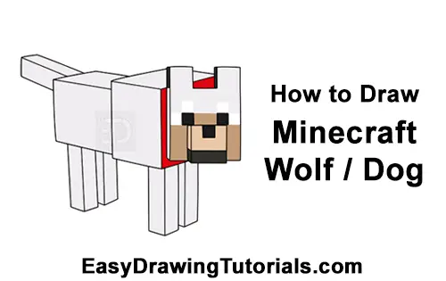 How to Draw a Wolf / Dog from Minecraft VIDEO & Step-by-Step Pictures