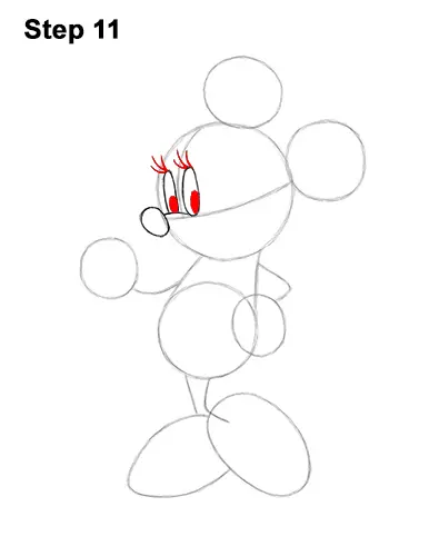 How to Draw Classic Minnie Mouse Full Body Disney 11