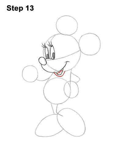 How to Draw Classic Minnie Mouse Full Body Disney 13