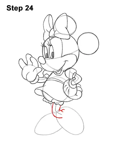 How to Draw Minnie Mouse (Full Body)