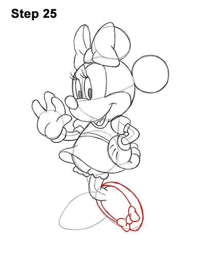 How to Draw Classic Minnie Mouse Full Body Disney 25