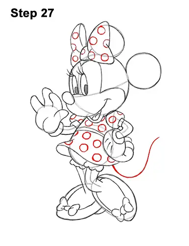 How to Draw Minnie Mouse (Full Body)