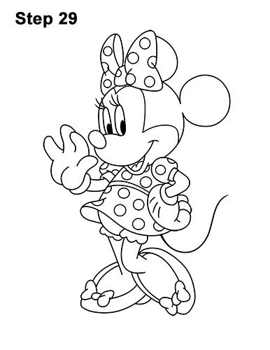 How to Draw Minnie Mouse (Full Body)