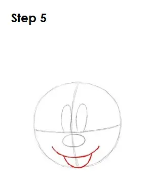 Draw Minnie Mouse Step 5
