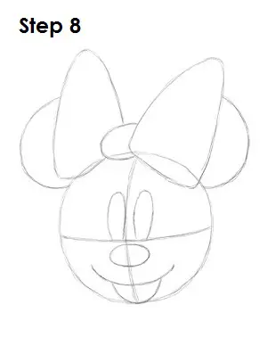 Draw Minnie Mouse Step 8