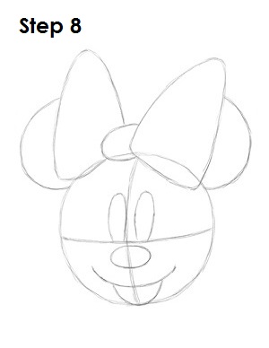 Draw Minnie Mouse Step 8