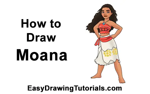 How To Draw Moana Easy Drawing Tutorials