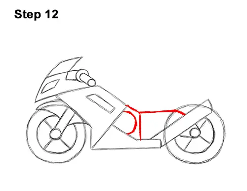 How to Draw Cartoon Sport Bike Motorcycle 12