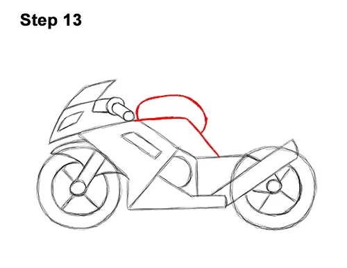 How to Draw Cartoon Sport Bike Motorcycle 13