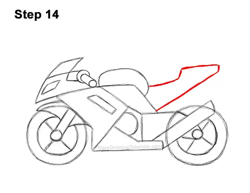 How to Draw Cartoon Sport Bike Motorcycle 14