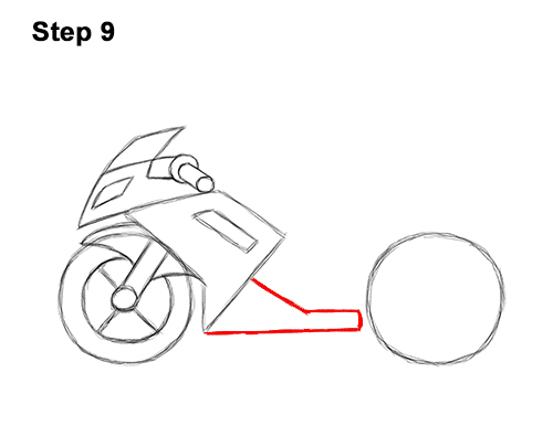 How to Draw Cartoon Sport Bike Motorcycle 9