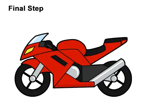 How to Draw Cartoon Sport Bike Motorcycle Red Clipart