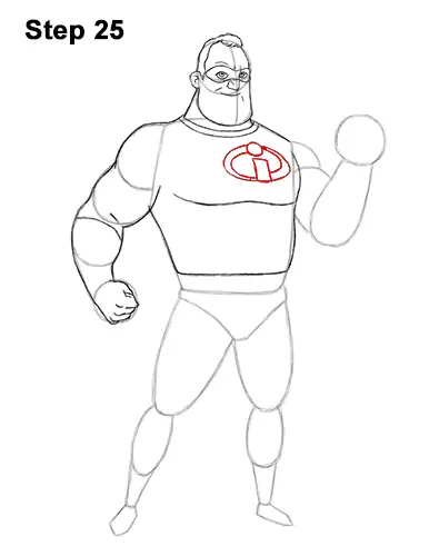 How to Draw Mr. Incredible Bob Parr 25