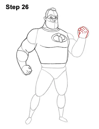 How to Draw Mr. Incredible Bob Parr 26