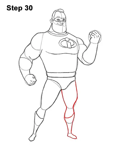 How to Draw Mr. Incredible Bob Parr 30