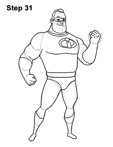 How to Draw Mr. Incredible Bob Parr 31