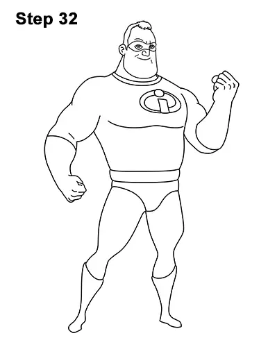 How to Draw Mr. Incredible Bob Parr 32