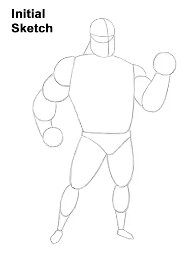 How to Draw Mr. Incredible Bob Parr Guide Lines