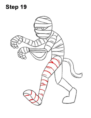 How to Draw Cartoon Mummy Halloween 19