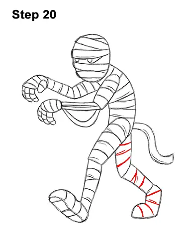 How to Draw Cartoon Mummy Halloween 20