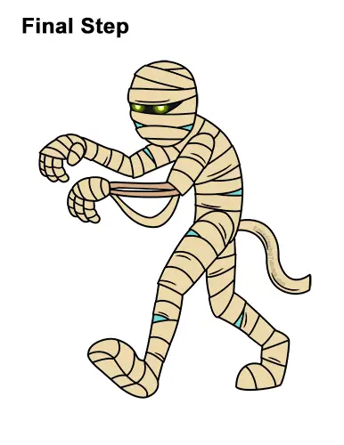 How to Draw Cartoon Mummy Halloween