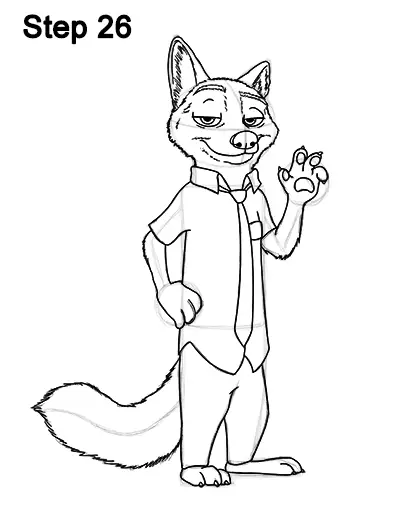 Draw Nick Wilde Zootopia 26