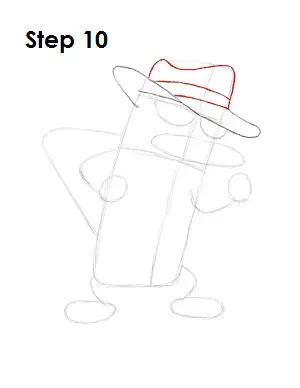 Draw Perry the Platypus Step 10