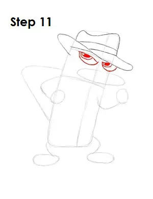 Draw Perry the Platypus Step 11