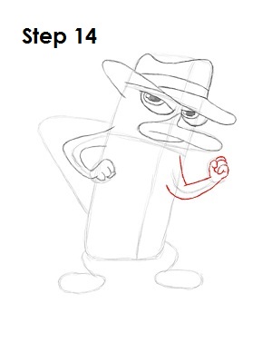 Draw Perry the Platypus Step 14