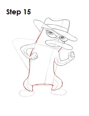 Draw Perry the Platypus Step 15