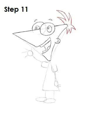 Draw Phineas Step 11