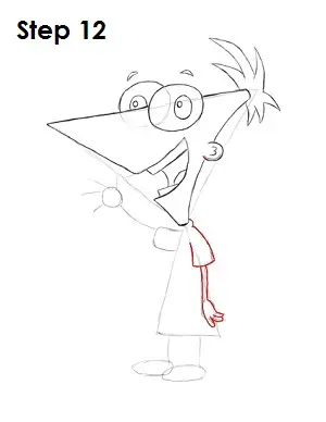 Draw Phineas Step 12