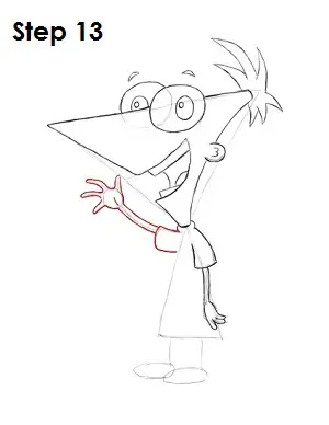 Draw Phineas Step 13