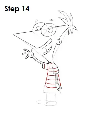 Draw Phineas Step 14