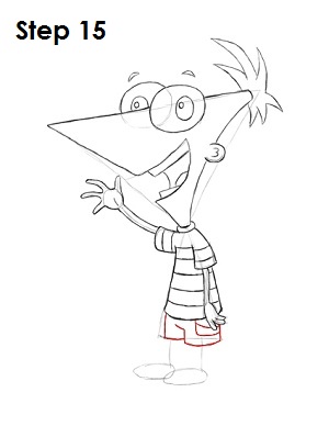 Draw Phineas Step 15