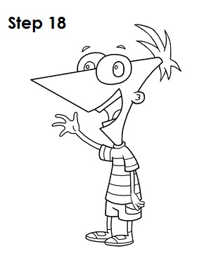 Draw Phineas Step 18