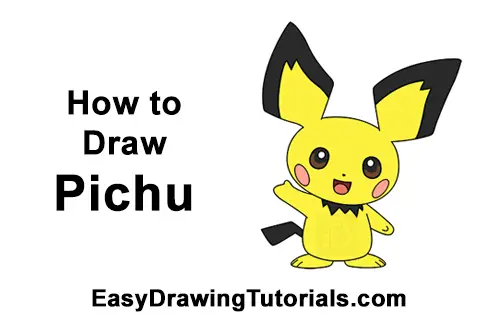 Easy tutorial speed drawing Pichu, Pokémon - como desenhar fácil