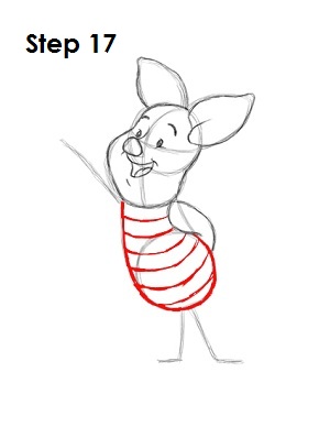  Draw Piglet Step 17