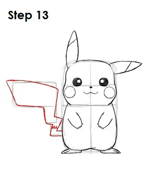 Draw Pikachu Step 13