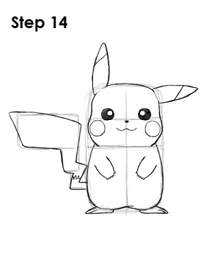 Draw Pikachu Step 14