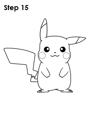 Draw Pikachu Step 15