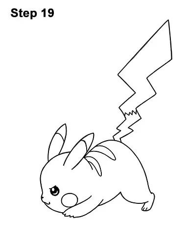 How to Draw Pikachu Pokemon Side Lightning Rod Attack Fight Battle Bold 19