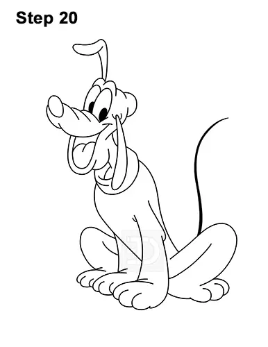 How to Draw Pluto Dog Disney Full Body 20