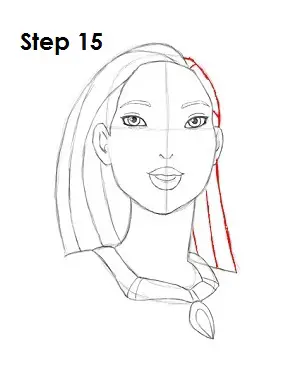 How to Draw Pocahontas Step 15