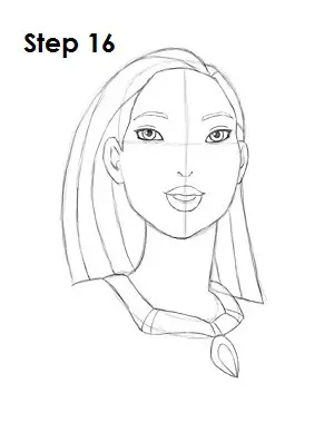How to Draw Pocahontas Step 16
