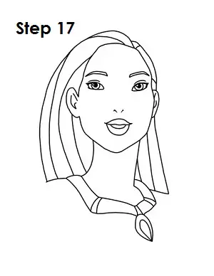 How to Draw Pocahontas Step 17
